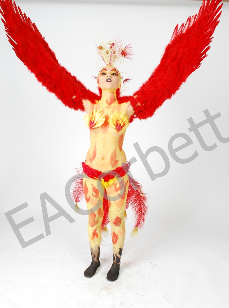 Phoenix Inspired Makeup all wings and costume made by me