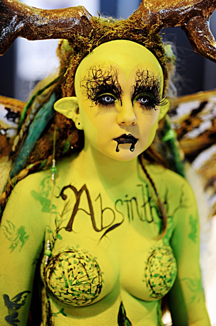 Absinthe Fairy for my entry at the World Skills Final 2013. i achieved a highly commended award earning 4th place in this years competition. Body paint, wig, costume and antlers made by me.